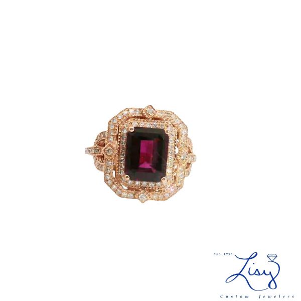 Picture of 14kr EFFY Garnet & Diamond Ring